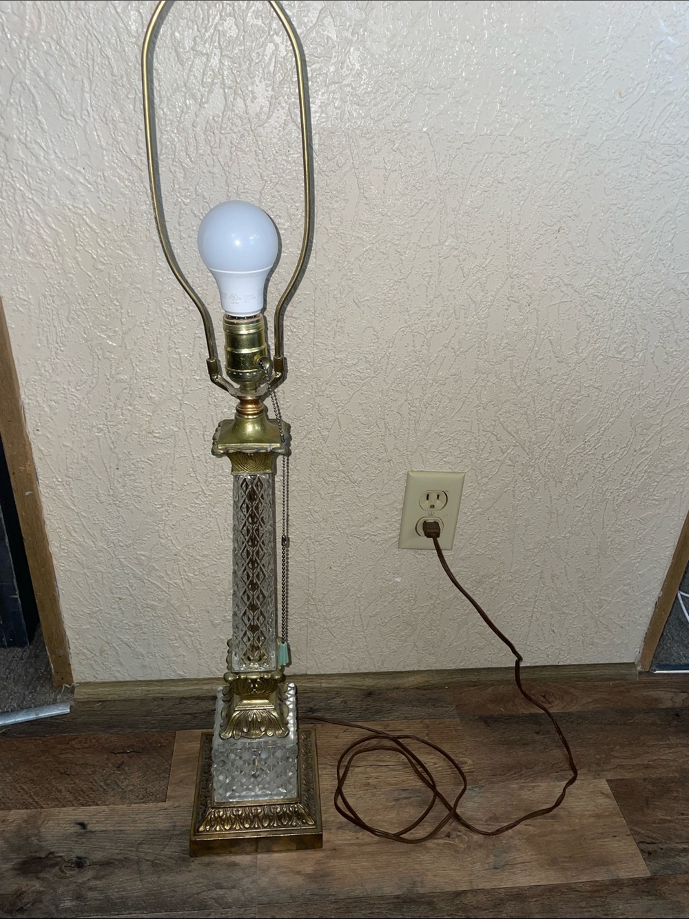 Vintage Diamond Crystal Column Lamp